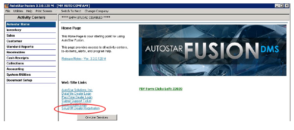 Log into Fusion, AutoStar
