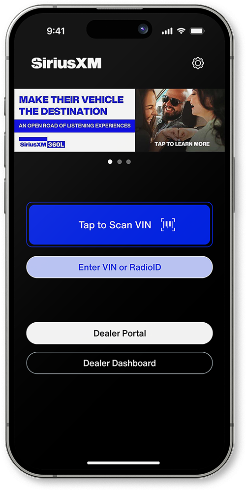SiriusXM app on an Iphone