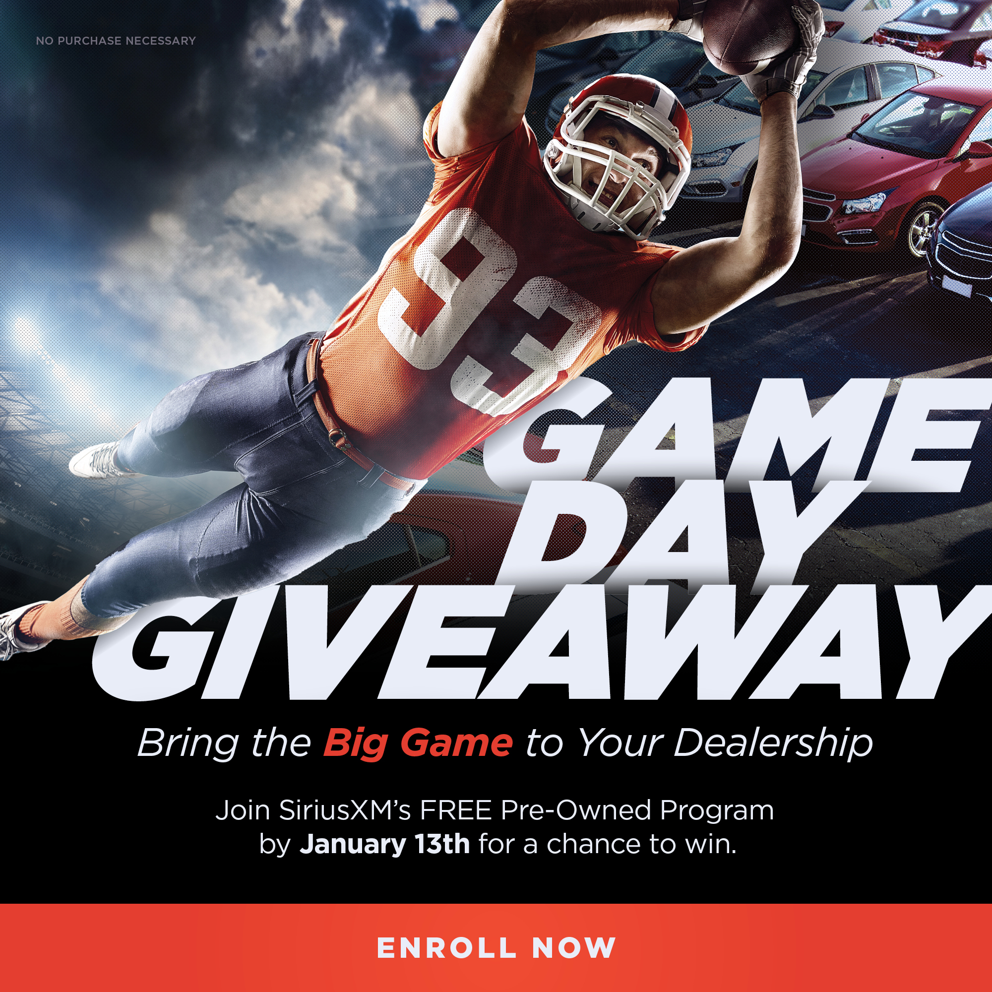 Join by January 13th for a chance to bring an incredible Big Game event to your dealership.